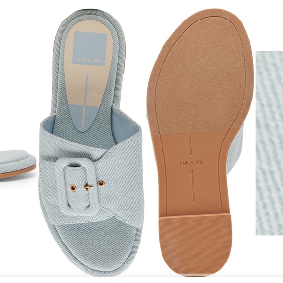 New Dolce Vita Anjani Buckle Slide Sandal Blue - Picture 4 of 5